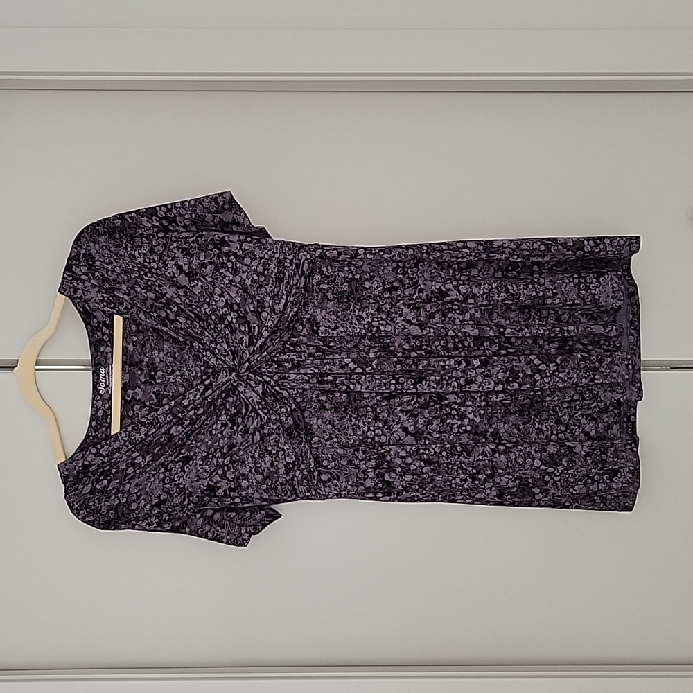 Soma Short Sleeve Twist Front Tunic Gray/Black